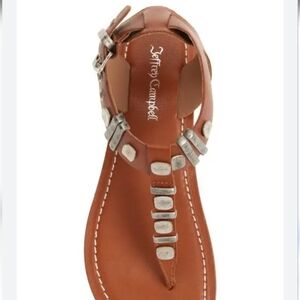Jeffrey Campbell Leif sandal In Cognac Combo...Size 8
